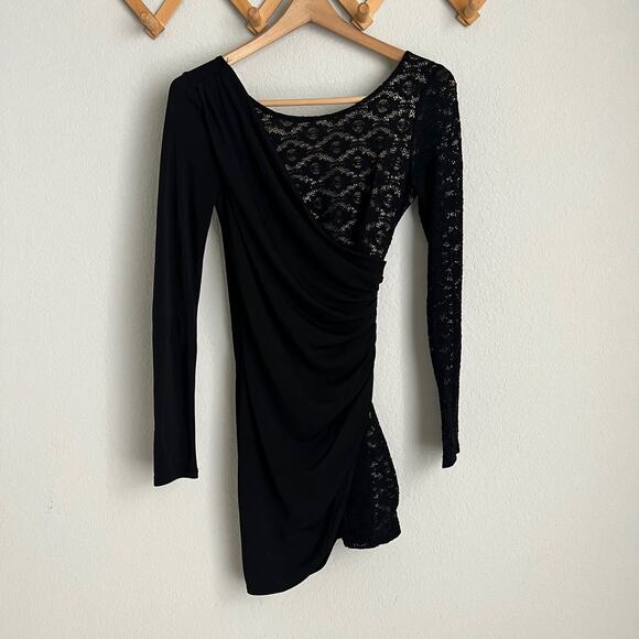 Vintage Mystic Black and Lace Mini Dress Size Small - Picture 4 of 11